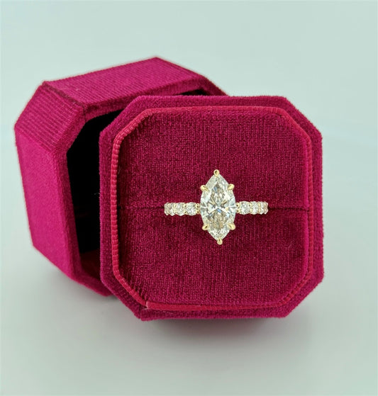 Yellow Gold Marquise Lab Grown Engagement Ring