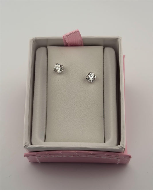 Sterling Silver CZ Stud Earrings