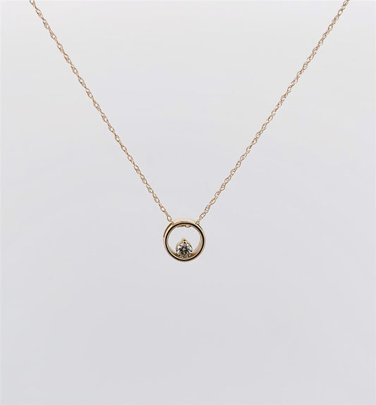 Yellow Gold Round Diamond Necklace