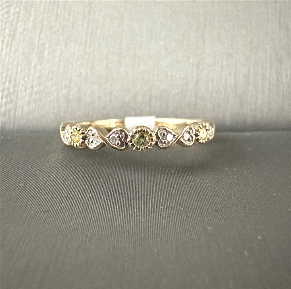 Yellow Gold Vintage Inspired August Birthstone Stackable Ring