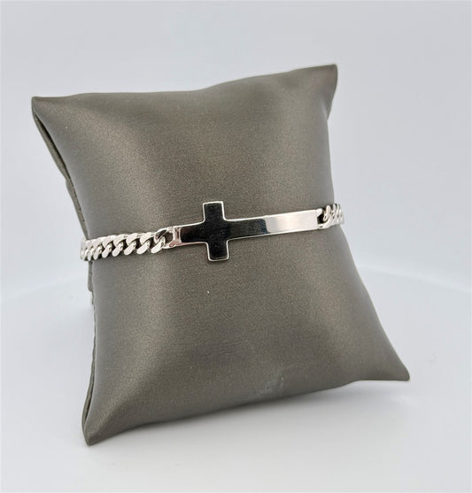 Sterling Silver Cross Bracelet