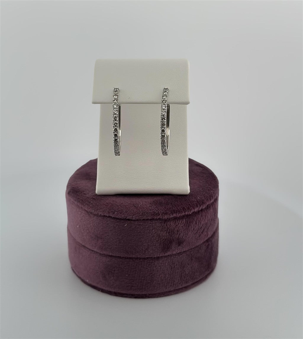 White Gold Diamond Hoop Earrings