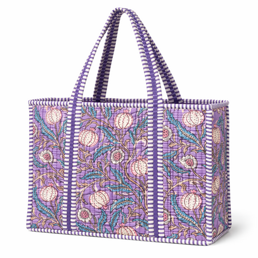 Botanical Purple Floral Quilted Mini Bag