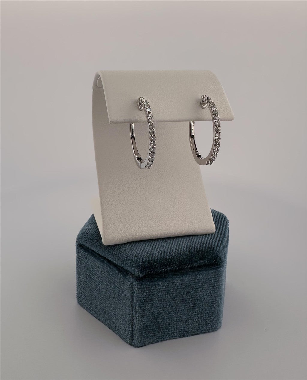White Gold Diamond Hoop Earrings