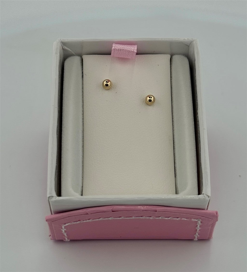 Yellow Gold Ball Post Earrings