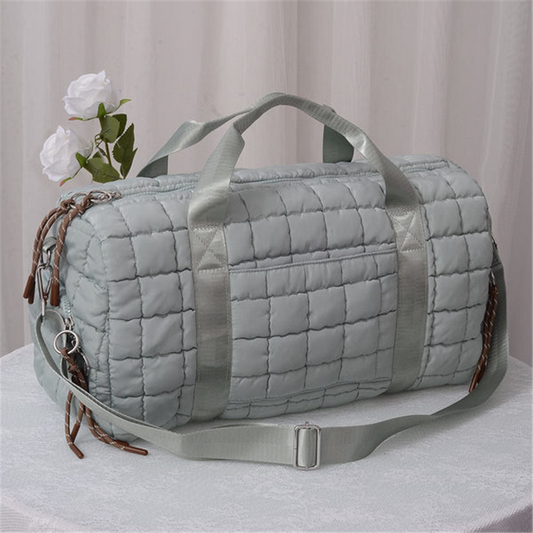 Quilted Puffer Sage Duffel Bag