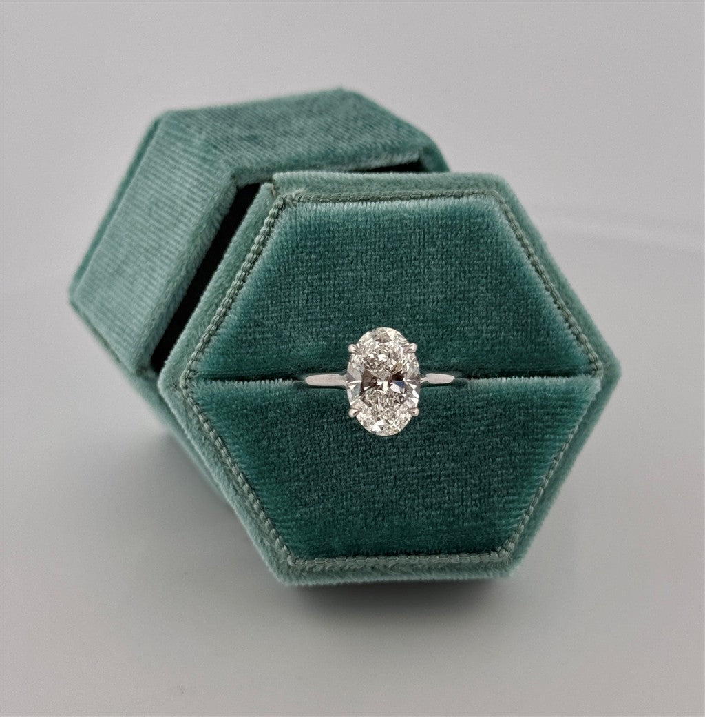 White Gold Oval Lab Grown Diamond Engagement Ring