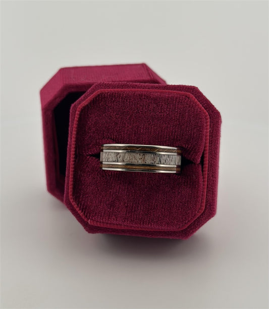 Antler And Whiskey Barrel Wedding Band
