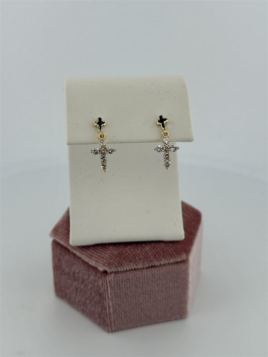Cz Cross Stud Earrings