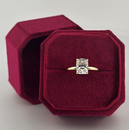 Yellow Gold Lab Grown Cushion Cut Diamond Engagement Ring