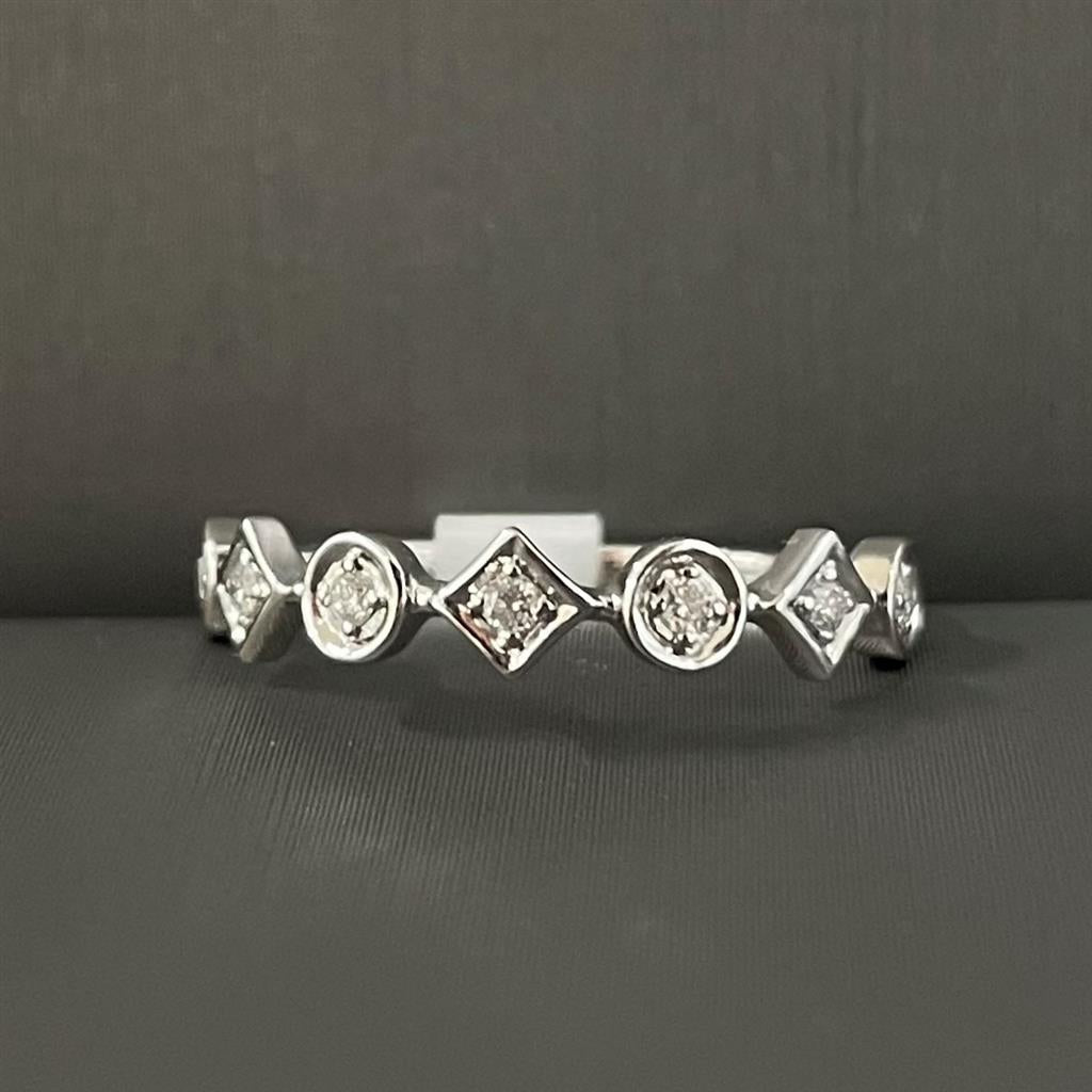 White Gold Vintage Inspired Stackable Ring