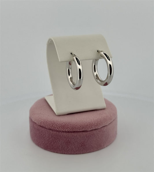 White Gold Hoop Earrings