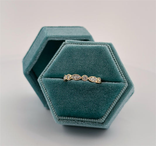 Yellow Gold Vintage Inspired Stackable Ring
