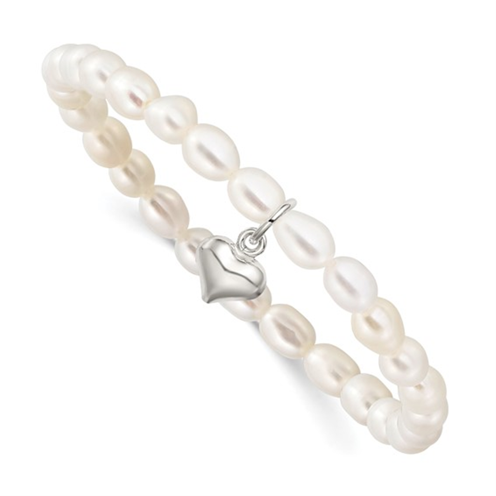 Sterling Silver Stretch Pearl Bracelet
