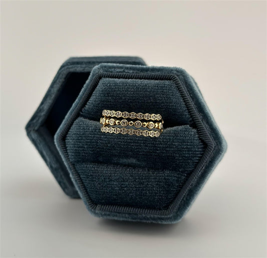 Yellow Gold Vintage Inspired Triple Stack Band