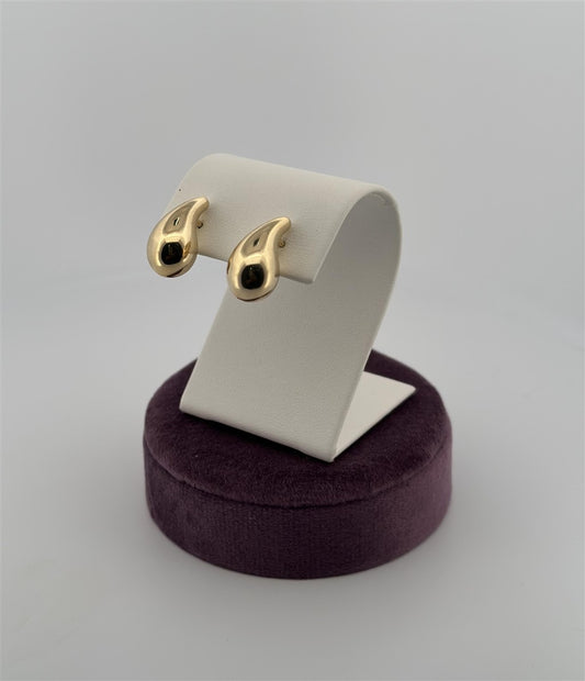 Yellow Gold Drop Stud Earrings