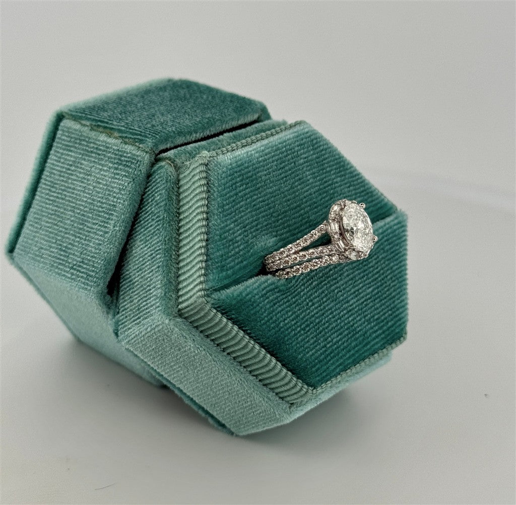 White Gold Lab And Natural Diamond Bridal Set