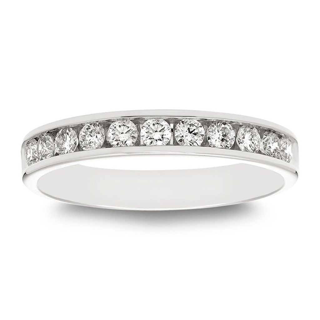 White Gold Channel Set Diamond Band