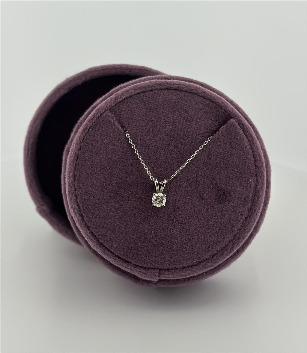 White Gold Diamond Solitaire Necklace