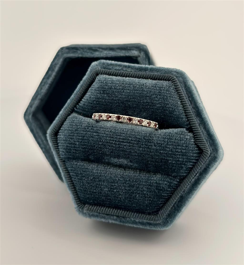 White Gold January Birthstone Stackable Ring