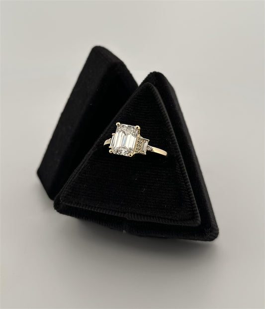Yellow Gold Lab Diamond Accented Engagement Ring