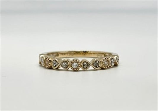 Yellow Gold Vintage Inspired April Birthstone Stackable Ring