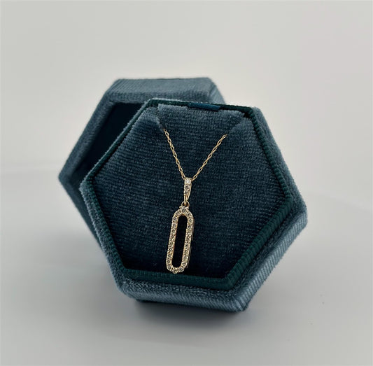 Yellow Gold Oval Paperclip Necklace