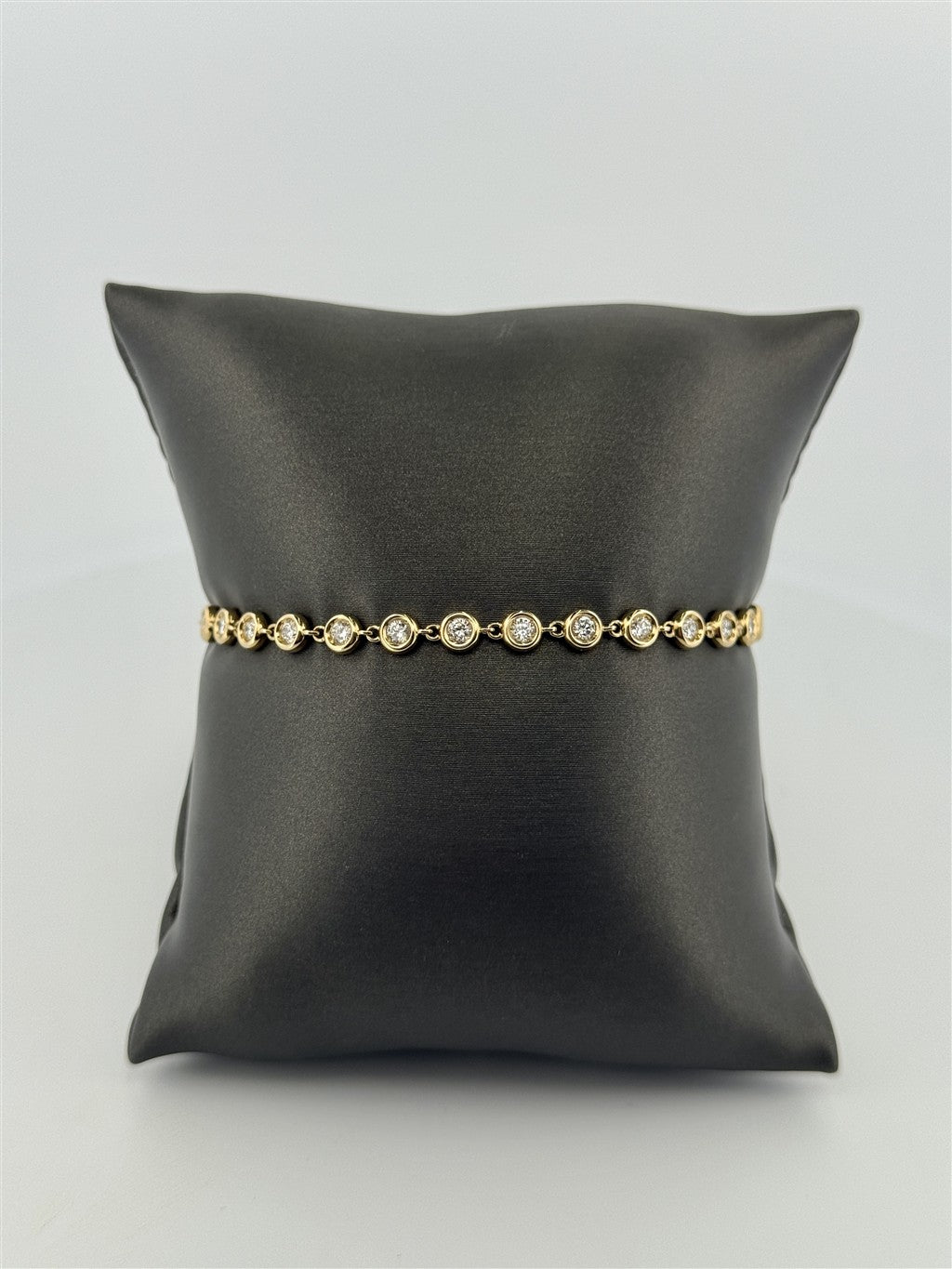 Yellow Gold Bezel Set Lab Diamond Bracelet