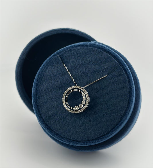 White Gold Diamond Circle Necklace