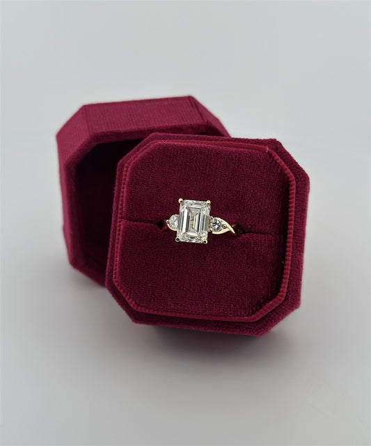 Yellow Gold Lab Diamond Three Stone Ring