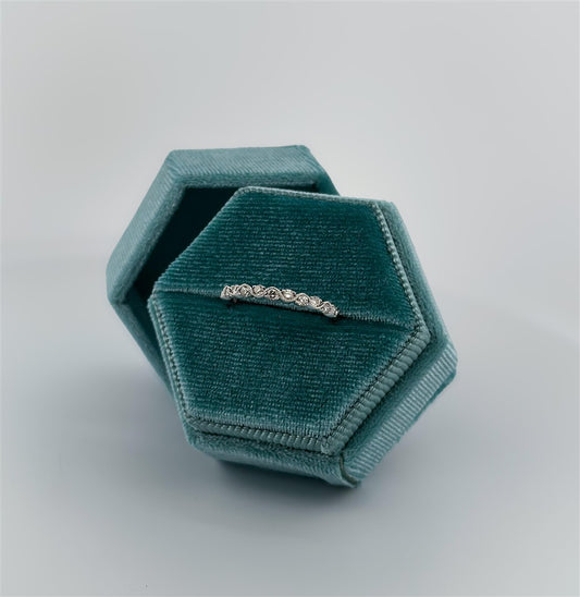 White Gold Vintage Inspired Stackable Ring