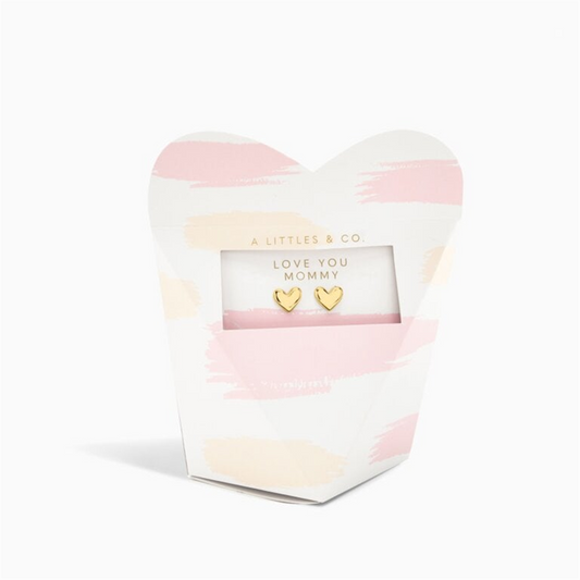Love You Mom Heart Earrings