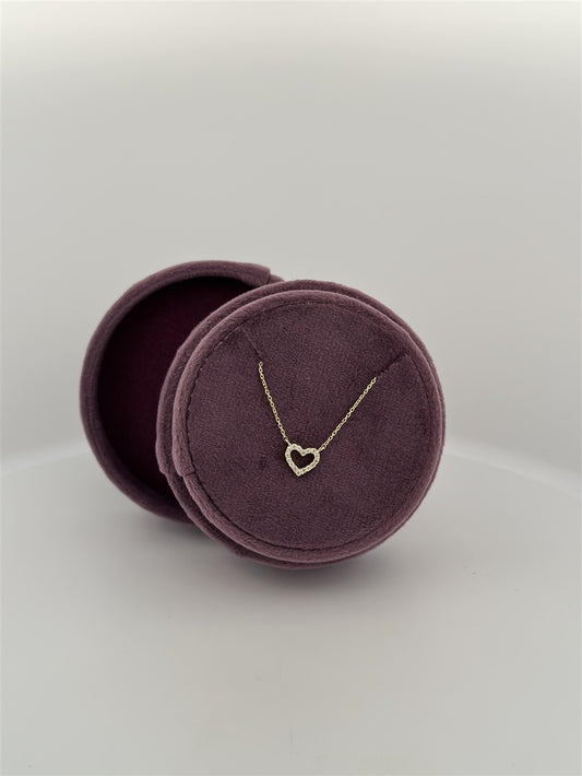 Yellow Gold Diamond Heart Necklace
