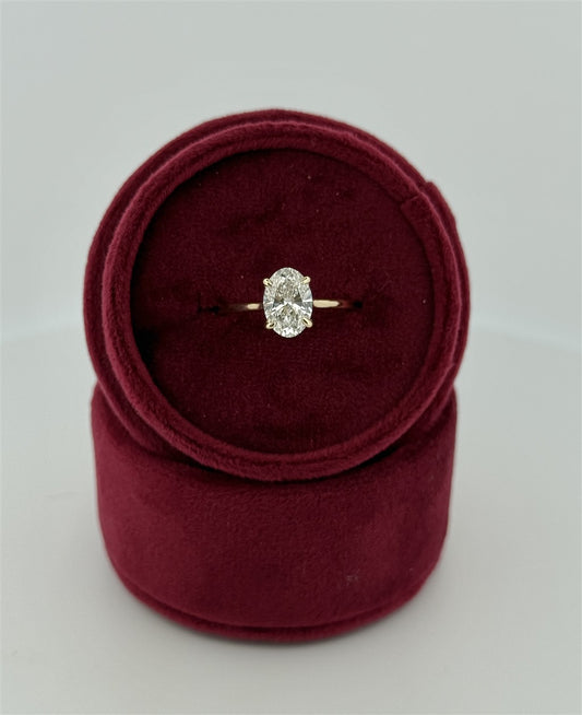 Yellow Gold Lab Grown Oval Engagement Ring