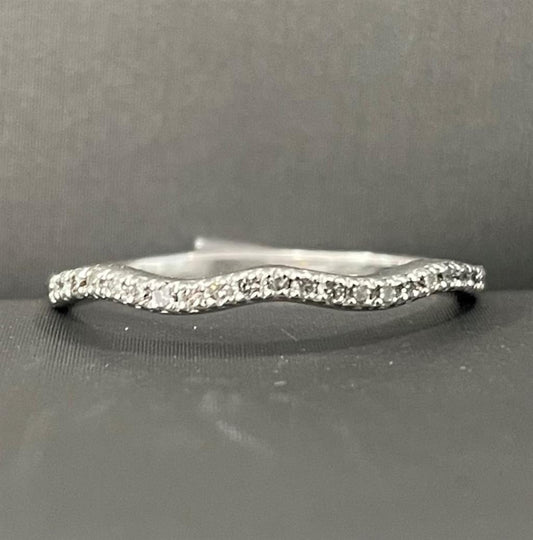 White Gold Curved Stackable Ring