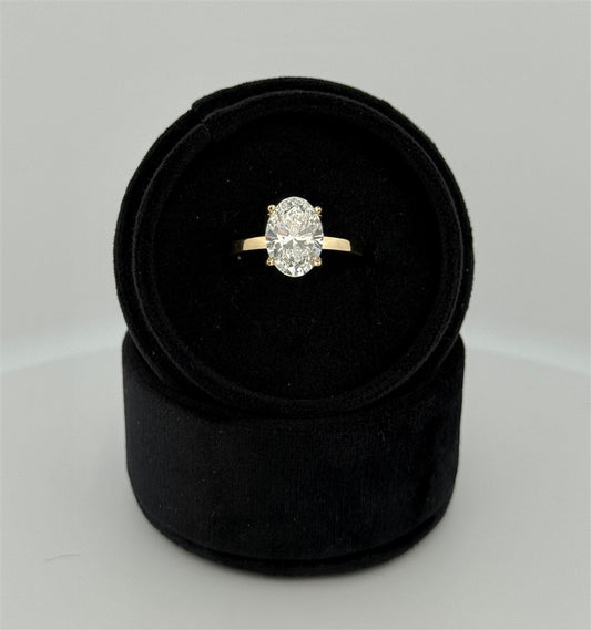 Yellow Gold Oval Lab Grown Engagement Ring