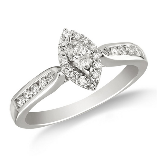 White Gold Marquise Diamond Engagement Ring