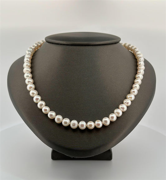 White Gold 16" Pearl Necklace