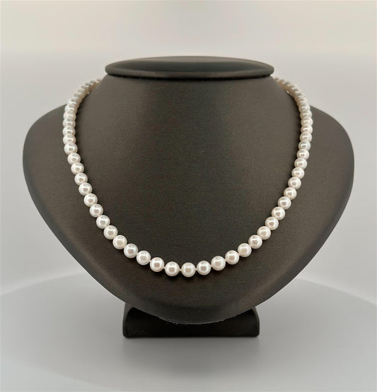 White Gold 16" Pearl Necklace