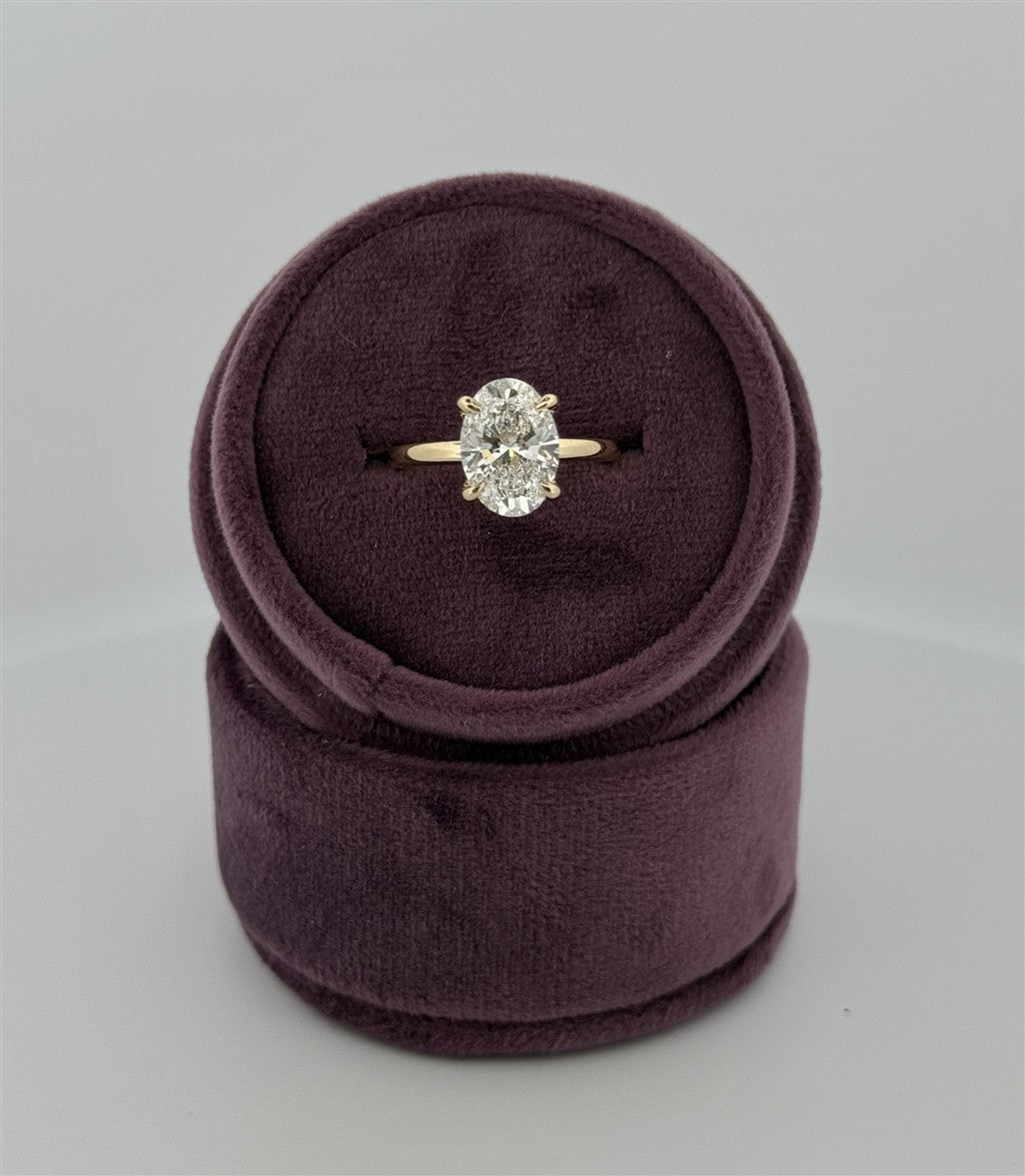 Yellow Gold Oval Lab Grown Diamond Engagement Ring