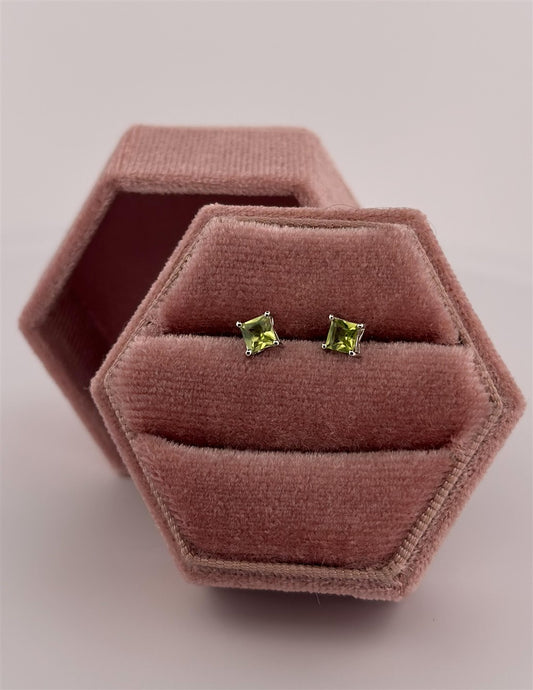 Childrens Sterling Silver Peridot Stud Earrings