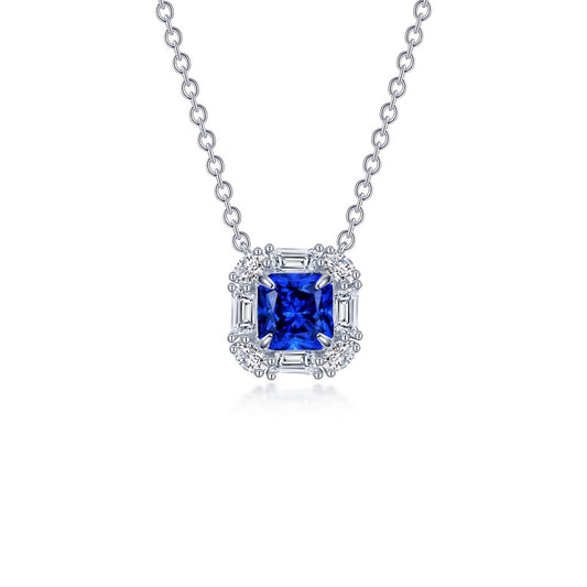 Lafonn Sapphire Halo Necklace