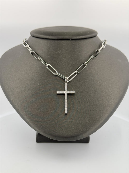 Trendy Cz Cross Necklace