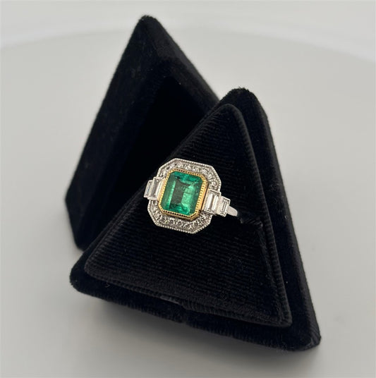 Two-Tone Emerald Ring