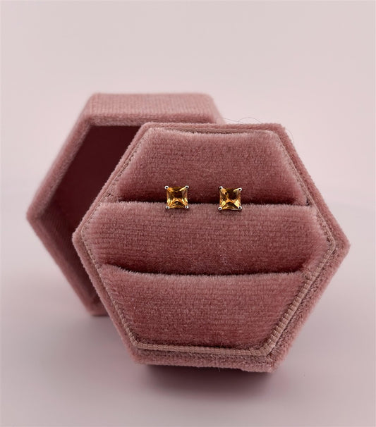 Childrens Sterling Silver Citrine Stud Earrings