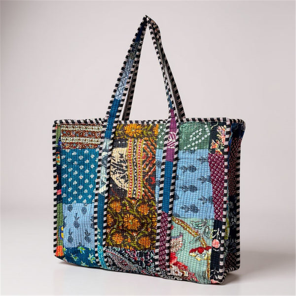 Quilted Patchwork Tote Bag