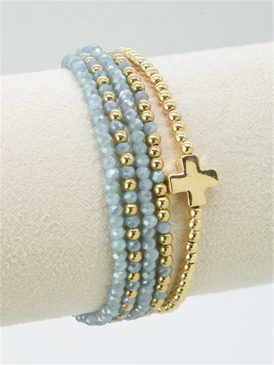 Beaded Cross Stretch Bracelet