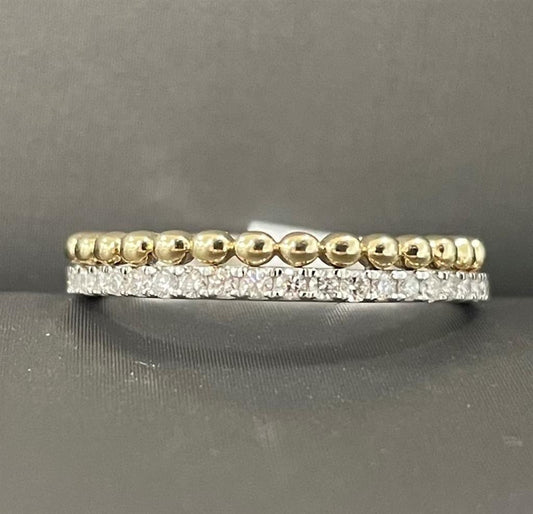 Two-Tone Vintage Inspired Double Stackable Ring