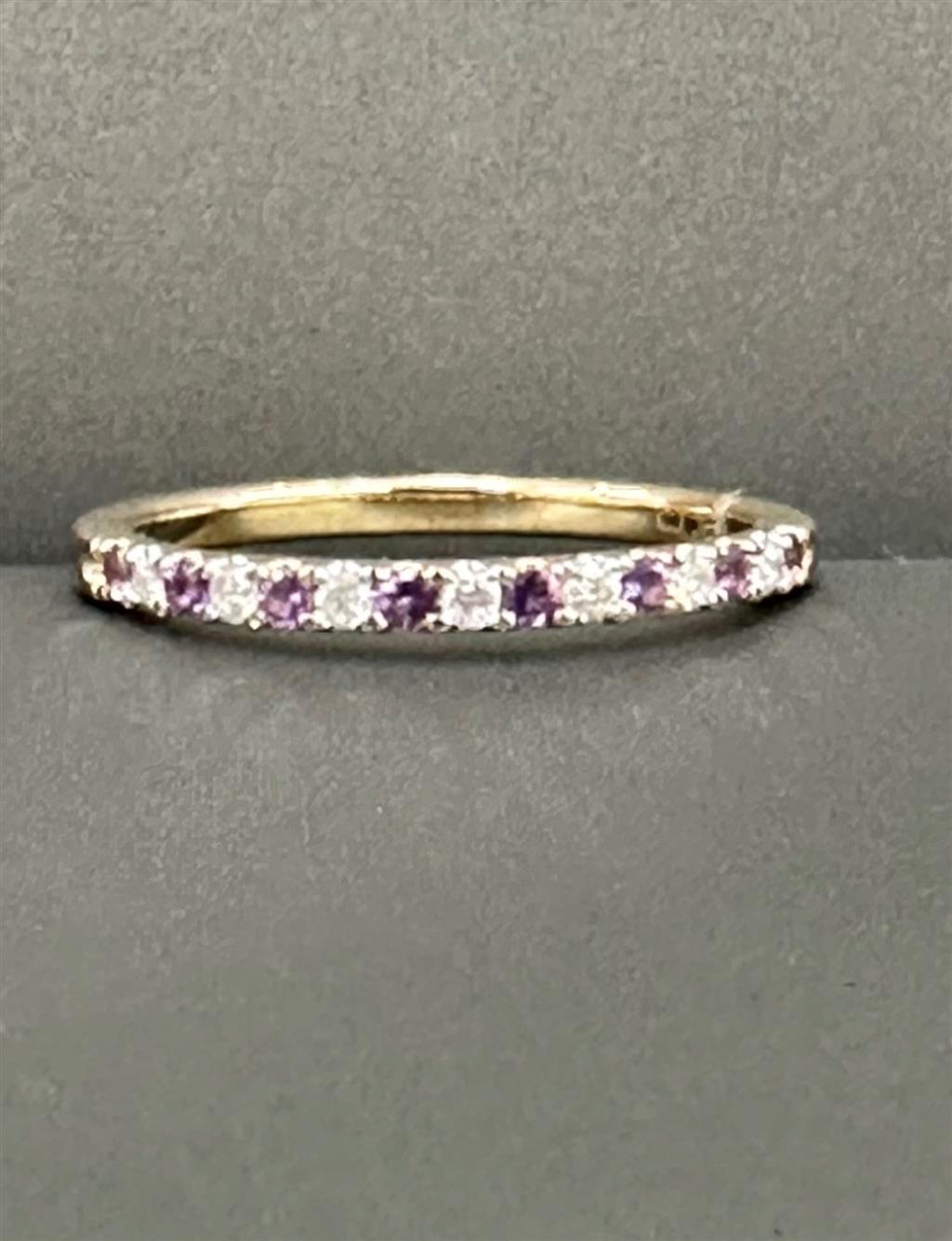 Yellow Gold February Birthstone Stackable Ring