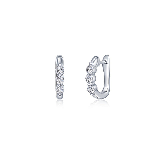 Lafonn 3-Stone Huggie Hoop Earrings